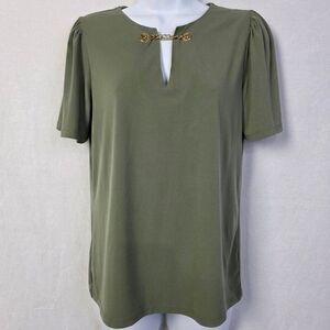 Michael Kors Green Chain Accent Top S